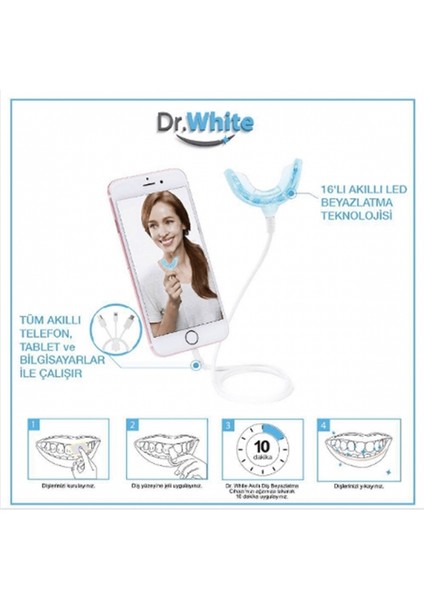 Dr.White Akıllı Diş Beyazlatma 1 Adet Cihaz & 2 Adet Beyazlatma Jeli