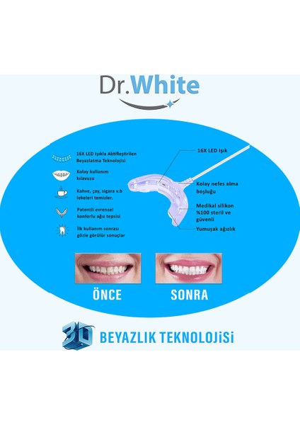 Dr.White Akıllı Diş Beyazlatma 1 Adet Cihaz & 2 Adet Beyazlatma Jeli