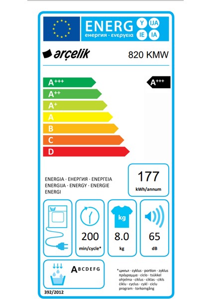 820 KMW 8 kg A+++ Isı Pompalı Kurutma Makinesi