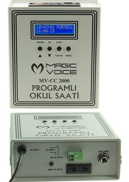 MAGICVOICE MV-CC2000 USB -20 ADET MP3 FORMATINDA ZİL İSTİKLAL MARŞLI OKUL ZİL SAATİ (ÇAN TAKILABİLİR)