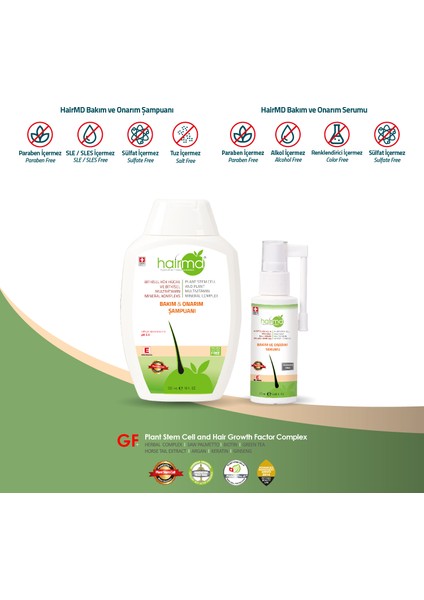 Hairmd Hairmd Bakım Onarım Şampuan ve Serum Set modelleri