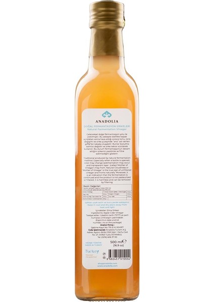 Elma Sirkesi Doğal Fermantasyon 500 ml