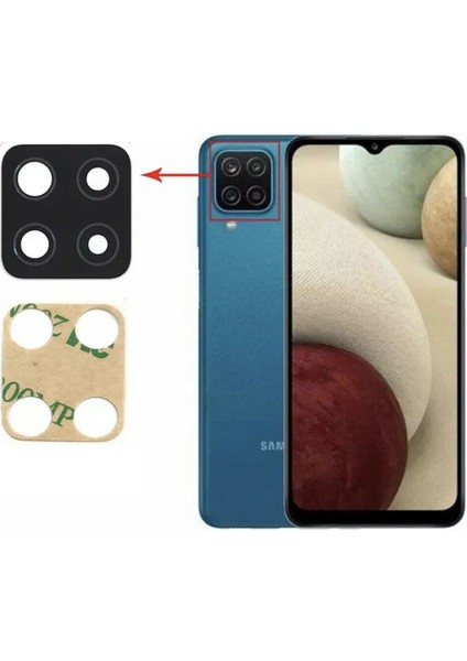 Samsung Galaxy A12 Uyumlu Kamera Lensi Camı SM-A125F