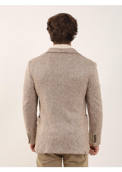 Camel Erkek Slim Fit Desenli Casual Mono Yaka Ceket fırsatları