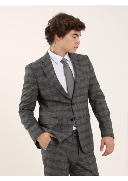 Siyah Erkek Slim Fit Mono Yaka Takım Elbise modelleri