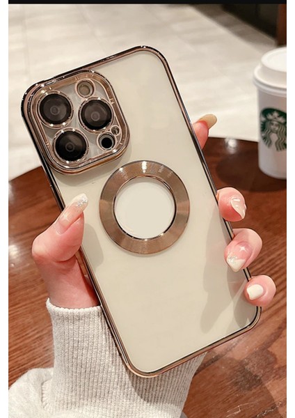 iPhone 15 Pro Kılıf Köşeleri Renkli Şeffaf Kamera Korumalı Silikon Luxury Kapak