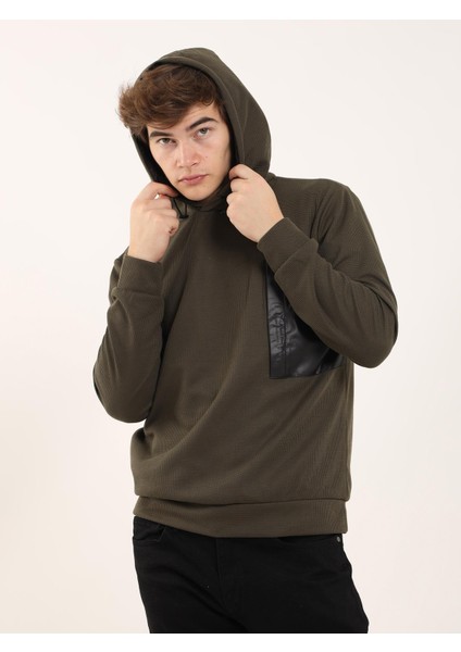 Haki Erkek Regular Fit Kapüşonlu Sweatshirt fırsatları