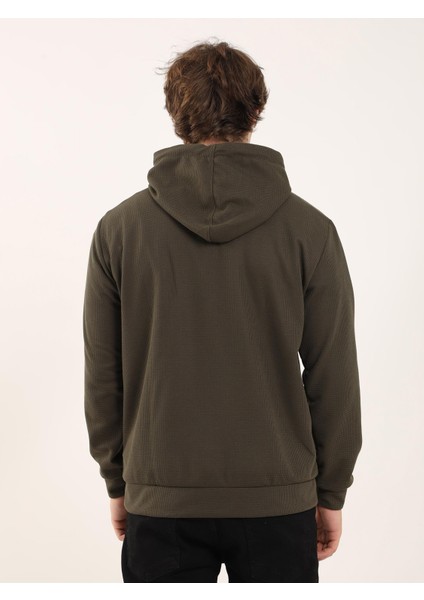Haki Erkek Regular Fit Kapüşonlu Sweatshirt indirimleri