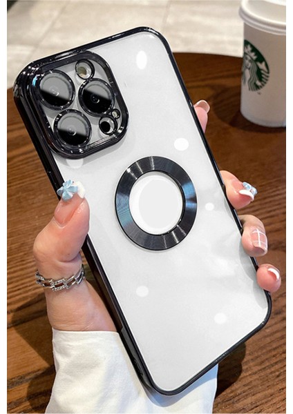 iPhone 15 Pro Max Kılıf Köşeleri Renkli Şeffaf Kamera Korumalı Silikon Luxury Kapak