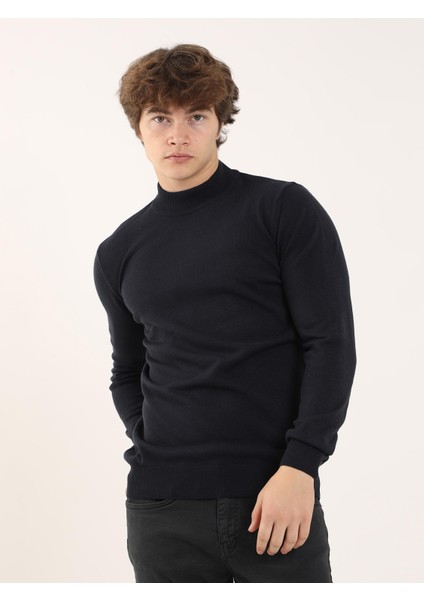 Lacivert Erkek Slim Fit Yarım Balıkçı Yaka Triko - 91097 fiyatları