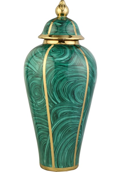 Marbrure Dekoratif Vazo Yeşil 15X30X66 cm AK.WLT0627