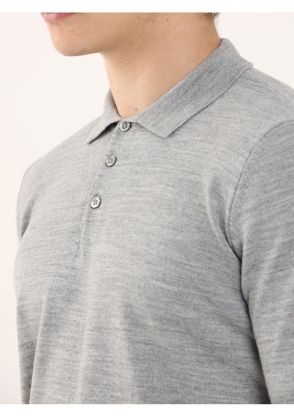Gri Erkek Slim Fit Düz Klasik Polo Yaka Triko indirimleri