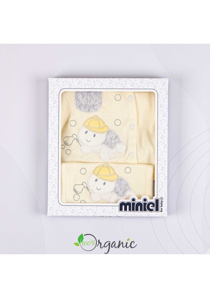 Bebek Mini Turtle Nakışlı 5li Hastane Çıkışı Seti - Sarı