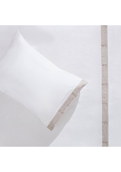 Nervure Nevresim Seti Çift Kişilik 200X220 cm Ekru
