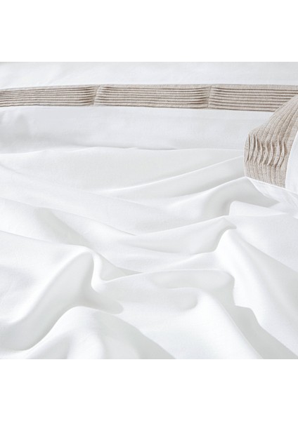 Nervure Nevresim Seti Çift Kişilik 200X220 cm Ekru