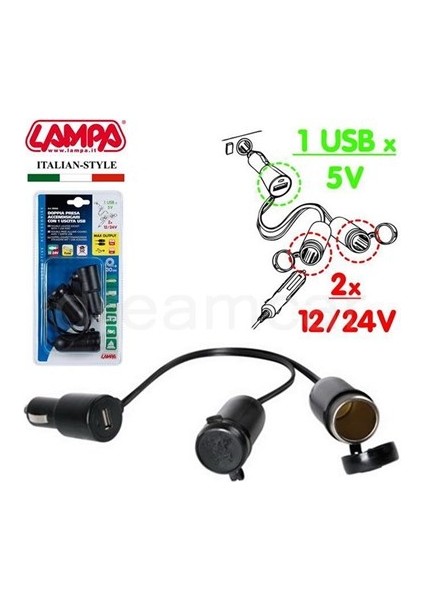 2 Çakmak+1 Usb Uzatma Soketi 30cm 38966