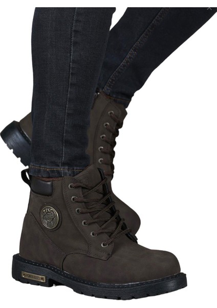 Motorcu Postal Erkek Bot KAHVERENGİ