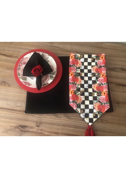 Sofra Sunum Tam Set Gül Desenli