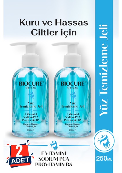 Yüz Temizleme Jeli Kuru Hassas Ciltler Için Derinlemesine Temizleyici 250ML x 2 Adet