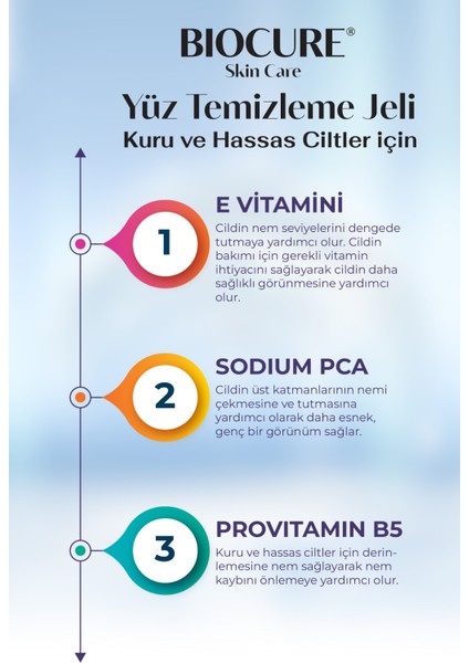 Yüz Temizleme Jeli Kuru Hassas Ciltler Için Derinlemesine Temizleyici 250ML x 2 Adet
