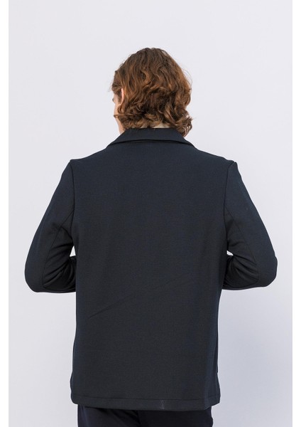Erkek Düğmeli Çok Cepli Rahat Blazer Regular Fit Klasik Ceket