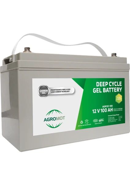 12V 100 Ah Jel Akü Deep Cycle Nano Carbon Battery