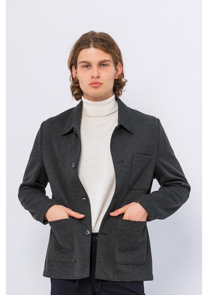 Erkek Düğmeli Çok Cepli Rahat Blazer Regular Fit Klasik Ceket modelleri