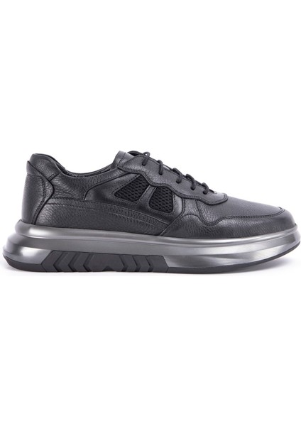 SİYAH ERKEK DERİ SNEAKER
