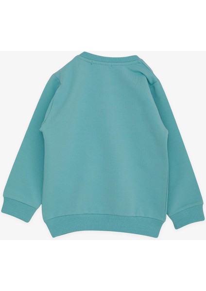Kız Çocuk Sweatshirt Havalı Kız Baskılı 1.5-5 Yaş, Su Yeşili