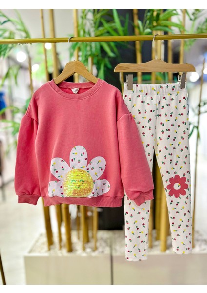Papatya Desenli Taytlı kız takım - Pembe modelleri