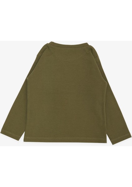 Girls & Boys Erkek Çocuk Uzun Kollu Tişört Kaykaycı Gözlüklü Dinozor Baskılı 1-4 Yaş, Haki Yeşil fiyatları