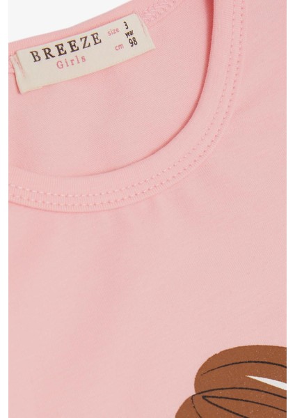 Kız Çocuk Uzun Kollu Tişört Dostluk Temalı Kız Baskılı 1-4 Yaş, Pembe modelleri