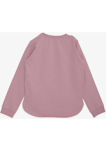 Kız Çocuk Sweatshirt Harika Kız Yazı Baskılı Çiçekli 9-14 Yaş, Gülkurusu