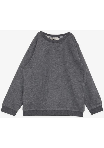 Girls & Boys Erkek Çocuk Sweatshirt Basic 2-5 Yaş, Koyu Gri Melanj