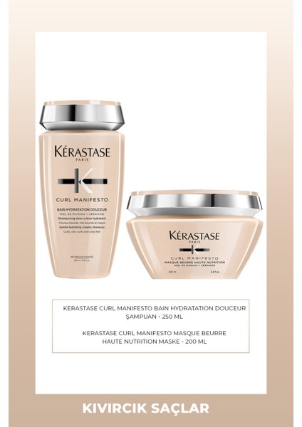 Curl Manifesto Bain Hydratation Douceur 250ml+Curl Manifesto Masque Beurre Haute Nutrition 200ml
