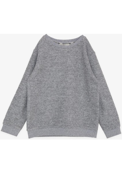 Girls & Boys Erkek Çocuk Sweatshirt Basic 2-5 Yaş, Gri Melanj