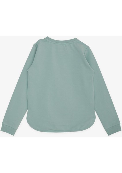 Kız Çocuk Sweatshirt Harika Kız Yazı Baskılı Çiçekli 9-14 Yaş, Su Yeşili fiyatları