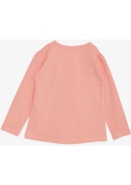 Kız Çocuk Uzun Kollu Tişört Dostluk Temalı Dansçı Kız Baskılı 2 6 Yaş Somon fiyatları