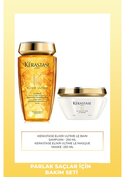 Elixir Ultime Le Bain Saç Banyosu 250 ml + Elixir Ultime Le Masque Saç Bakım Maskesi 200 ml