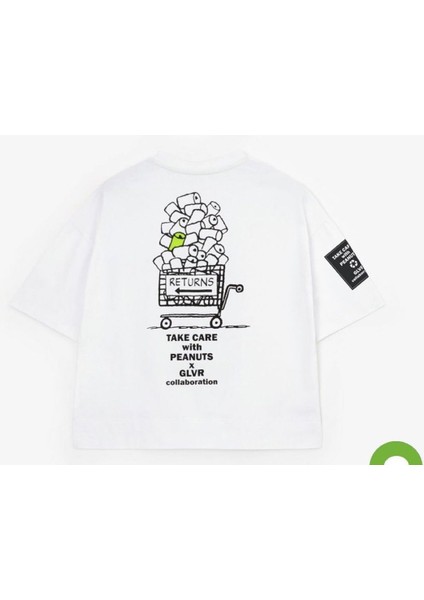 Cans Return Baskılı Geniş Kalıp Unisex tişört - Beyaz modelleri