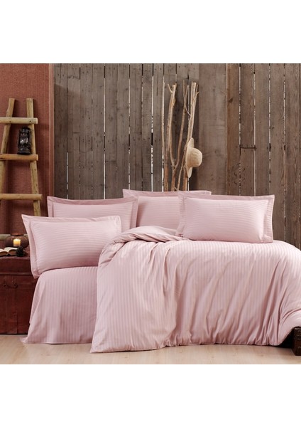 Pamuklu Otel Serisi Çizgili Tek Kişilik Nevresim Takımı