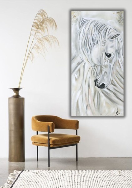 Yağlı Boya Tablo %100 El Yapımı 55CMX95CM At Soyut