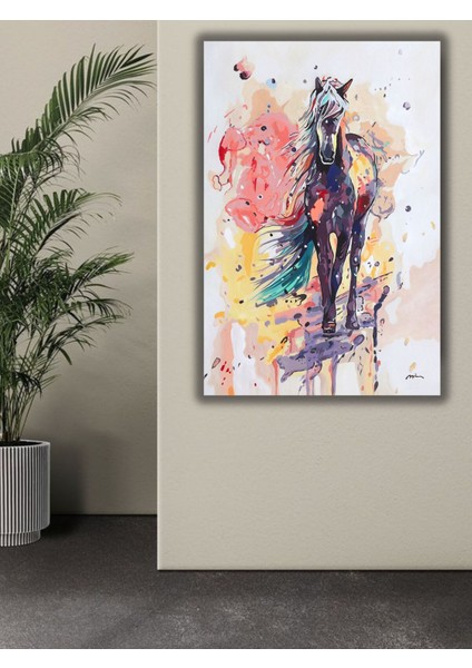 Yağlı Boya Tablo El Yapımı 65CMX90CM At Soyut