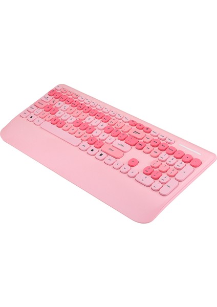 KM-6281 Candy Renkli Tuşlu Pembe Kablosuz Q Multimedia Klavye + Mouse Set