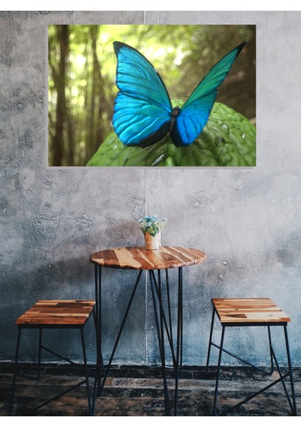 Mavi Kelebek 30X40 Kanvas Tablo