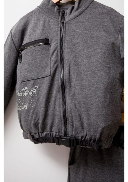 Kız Çocuk Fermuar Kapama Fermuar Cepli Lastikli Bel Cepli Taş Işleme Eşofman Takım fiyatları