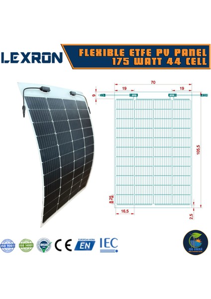 175 Watt Etfe 10 Bb Esnek Güneş Enerji Paneli