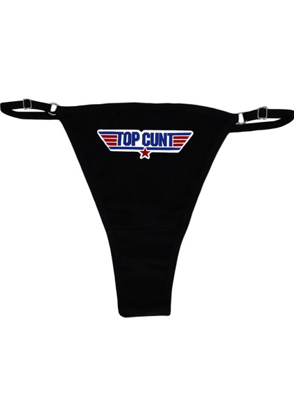 - Top Cunt Baskılı Pamuk Ayarlanabilir G-String, Tanga, Kadın Iç Çamaşırı
