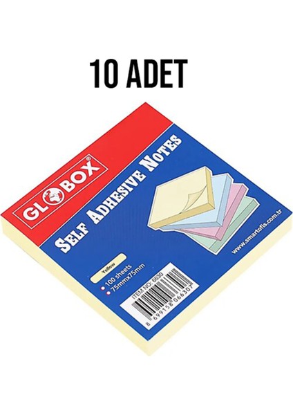 75 x 75 100 Yaprak Yapışkanlı Not Kağıdı Pastel Sarı 10 Adet