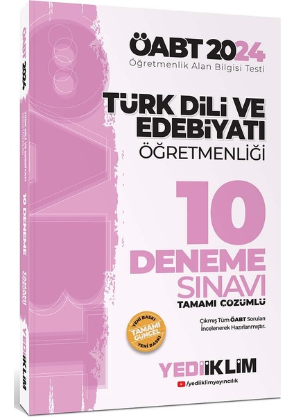 2024 ÖABT Türk Dili ve Edebiyatı Öğretmenliği Tamamı Çözümlü 10 Deneme Sınavı